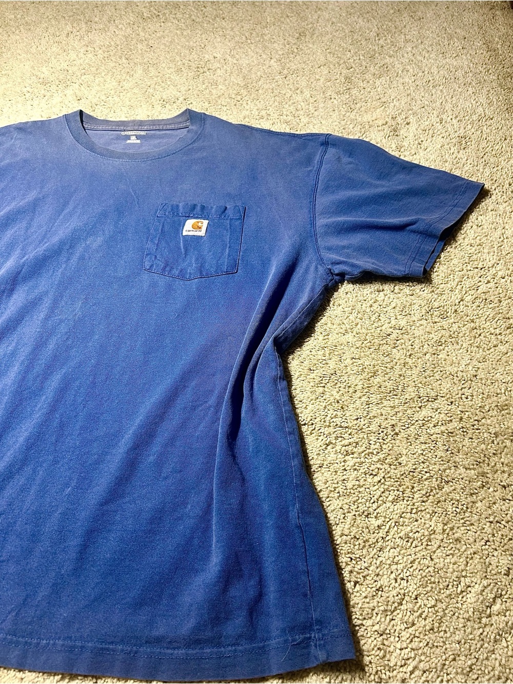 Carhartt K87 Royal Blue Pocket T-Shirt Men’s XL Faded Workwear Tee
